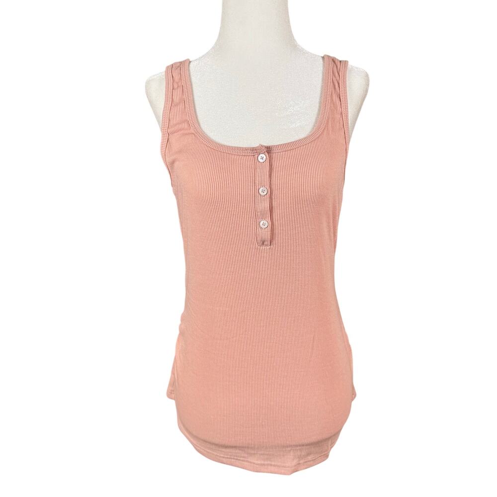 Shein Maternity Ribbed Tank Top Pink Ruched Sides Womens M